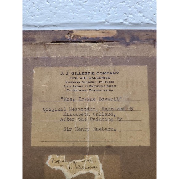 Mrs Irvine Boswell Mezzotint Art- Print by Elizabeth Gulland, Sir Henry Raeburn - Picture 5 of 5